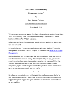 "The Outlook For Alaska Supply Management Services“ by Dave