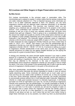 Mike Darwin &ndash; D(+)-Lactose and Other Sugars in Organ