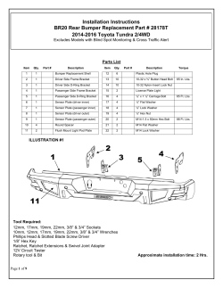 Installation Instructions BR20 Rear Bumper Replacement Part