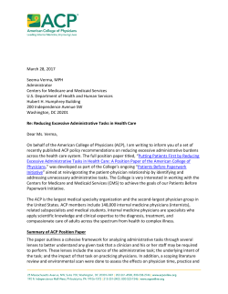 Letter to Centers for Medicare and Medicaid Services