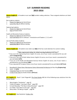 A.P. SUMMER READING 2015-2016