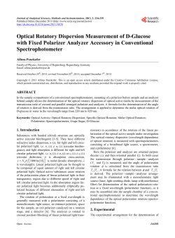 Optical Rotatory Dispersion Measurement of D