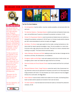 BE READY FOR YOUR NEXT FIRE INSPECTION