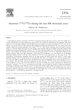 Seawater (234U/238U) during the last 800