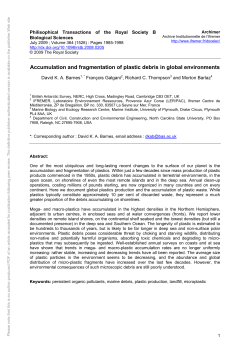Accumulation and fragmentation of plastic debris in global