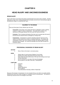 HEAD INJURY AND UNCONSCIOUSNESS