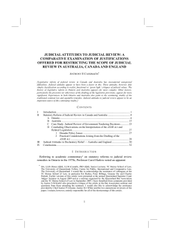 judicial attitudes to judicial review: a