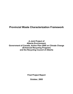 Provincial Waste Characterization Framework