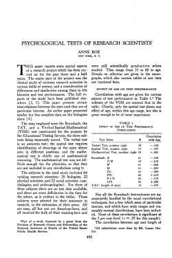 Psychological Tests of Research Scientists