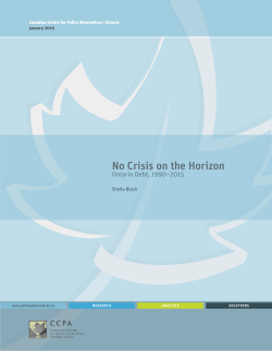 No Crisis on the Horizon - Canadian Centre for Policy Alternatives