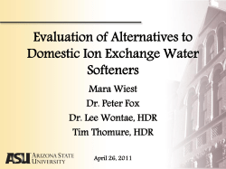 Evaluation of Alternatives to Domestic Ion Exchange Water Softeners
