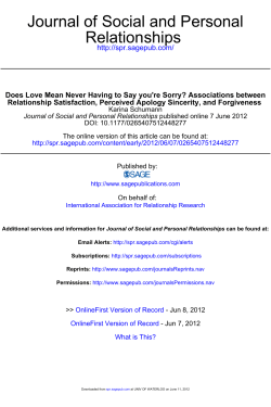 Journal of Social and Personal Relationships