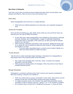 Rules of Netiquette