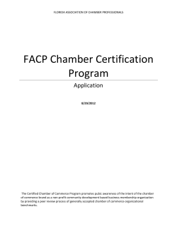 Certified Chamber Application - Florida Association of Chamber