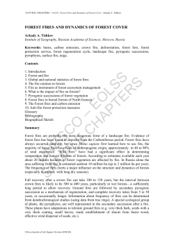 Forest Fires And Dynamics Of Forest Cover