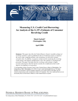 Measuring U.S. Credit Card Borrowing: An Analysis of the G. 19`s