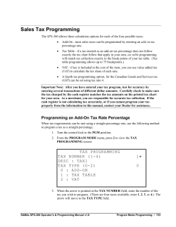 Sales Tax Programming