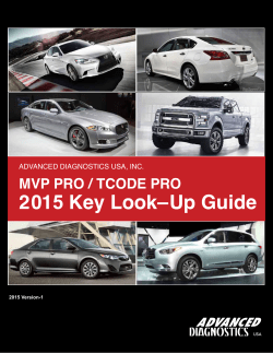 MVP PRO / TCODE PRO 2015 Key Look&ndash;Up Guide