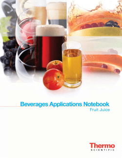 Beverages Applications Notebook: Fruit Juice