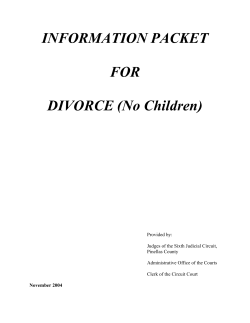 Information Packet for Divorce No Children