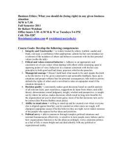 Business Ethics: What you should do in a given situation