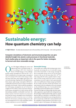 Sustainable energy: how quantum chemistry can help