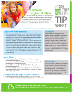 Fitness Breaks at School - Action for Healthy Kids