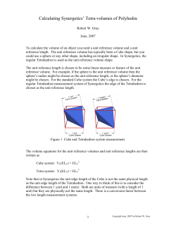 Calculating Synergetics` Tetra-volumes of Polyhedra
