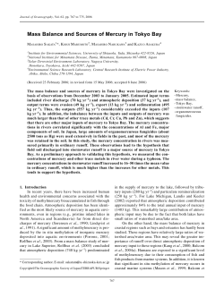 Mass Balance and Sources of Mercury in Tokyo Bay