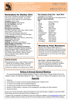 March 2014 AGM Notice and Dialogue Newsletter