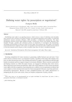 Defining water rights: by prescription or negotiation?