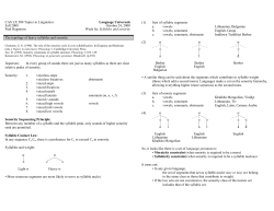 Syllables and sonority