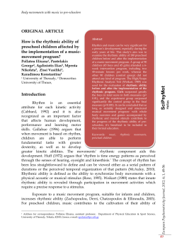 How is the rhythmic ability of pre-school children affected by the