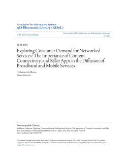 Exploring Consumer Demand for Networked Services