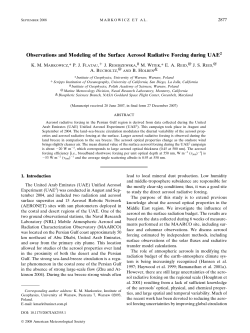 Observations and Modeling of the Surface Aerosol Radiative