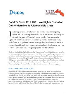 Florida`s Great Cost Shift: How Higher Education Cuts