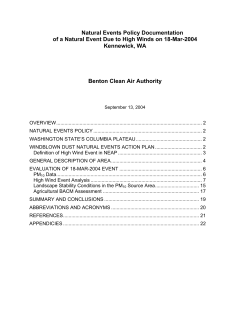 Natural Events Policy Documentation of a Natural Event Due to High