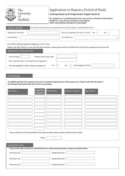 Application to Repeat a Period of Study Form