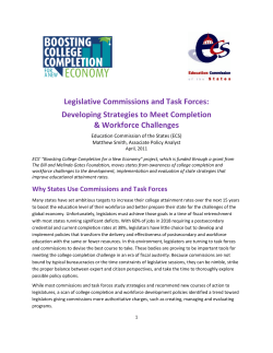 Legislative Commissions and Task Forces: Developing Strategies to