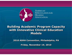 Building Academic Program Capacity with Innovative Clinical