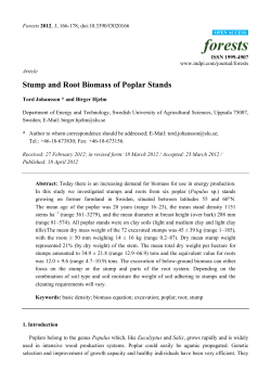 Stump and Root Biomass of Poplar Stands