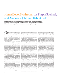 Home Depot Syndrome,the Purple Squirrel, and America`s Job Hunt
