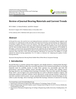 Review of Journal Bearing Materials and Current Trends
