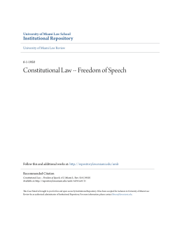 Constitutional Law -- Freedom of Speech