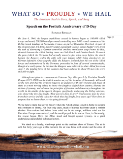 Speech on the Fortieth Anniversary of D-Day