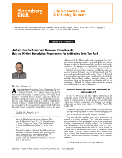 AbbVie Deutschland and Unknown Embodiments: Has the Written