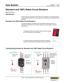 Data Bulletin Standard and 100% Rated Circuit Breakers