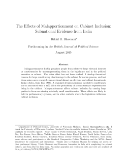 The Effects of Malapportionment on Cabinet Inclusion