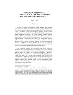 jefferson meets coase: land-use torts, law and economics