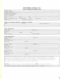 Company Name: Company Contact: Company Phone Number